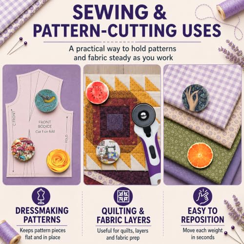 The Quilted Bear Fabric & Paper Pattern Weight Set, Floral - color: TQB - Floral