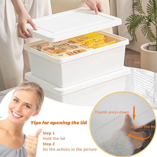 15 Quart Stackable Storage Box with lids, White - size: 2L