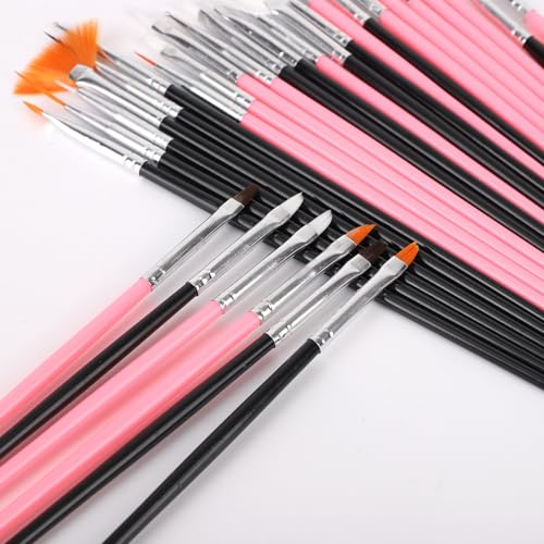 30pcs Cake Decorating Brushes, Food Safe Paint Brushes Kit (Pink & Black)