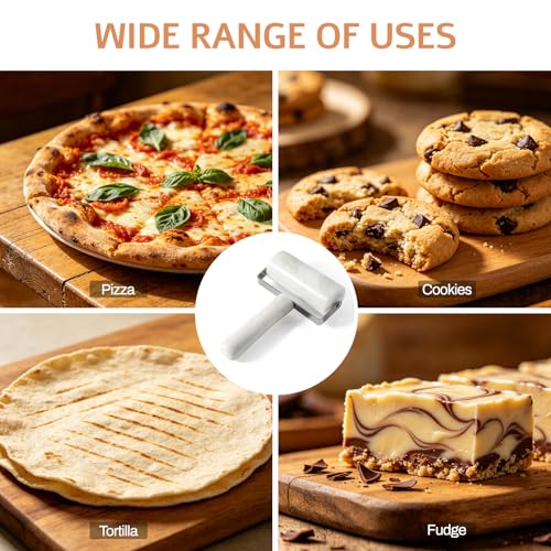 Smooth Marble Rolling Pins, T-Type Small Rolling Pin with Marble Handle, Non-Stick Pastry Roller for Pizza, Cookies, Tortilla, Fudge & Cake Baking, Compact Dough Roller for Bakers & Chefs(White)