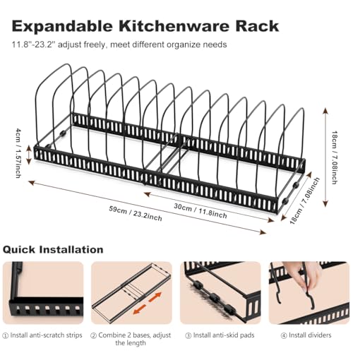 Housolution 2 Pack Cutting Board and Baking Tray Cookie Sheet Organizer - color: Black, size: 14 Dividers, 2 Pack