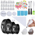 168pcs Cake Pan Set, 6 8 10 Inch Non-Stick Springform Pans Set, Leakproof Cheesecake Pan with Complete Cake Decorating Supplies Kit, Icing Tips, Baking Kit for Beginners & Home Bakers