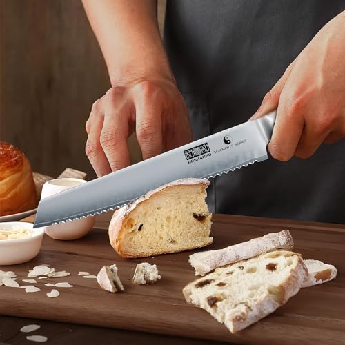 HOSHANHO 8" Bread Knife, Japanese Serrated Knife for Homemade, Sourdough - size: 8"