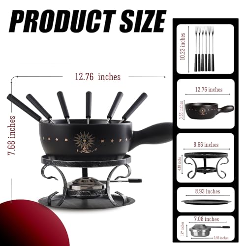 Artestia Ceramic Fondue Pot Set for Cheese & Chocolate