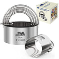 5 Pieces Circle Biscuit Cutter,Professional Stainless Steel Round Cookies Mold Tool with Handle for Baking GIFT Package - style: 5pcs with Handle(1.75-3.25in)