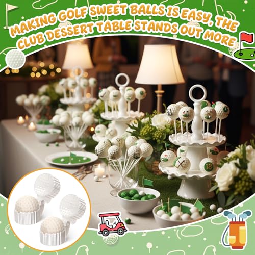2 Pcs Golf Ball Cake Pop Mold with 100 Sticks, Golf Balls Mold - style: Golf Ball