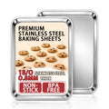 Baking Sheet Set of 2, 18 Inch Stainless Steel Cookie Sheets, 0.8mm Thick - size: 18" 2-Pack