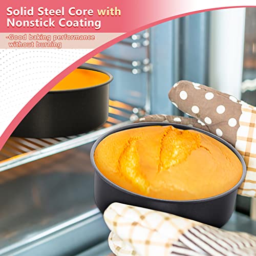 E-far 6 Inch Cake Pans, 3PCS Nonstick Stainless Steel Round Cake Pans - size: 6 Inches