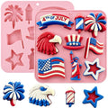 4th of July Silicone Molds 2 Pack Independence Day Chocolate Molds Patriotic Silicone Candy Mold Tray Statue of Liberty American Flag Eagle Stars Cake Decorating Jelly Ice Cubes Soap Baking - color: 4th of July Silicone Molds