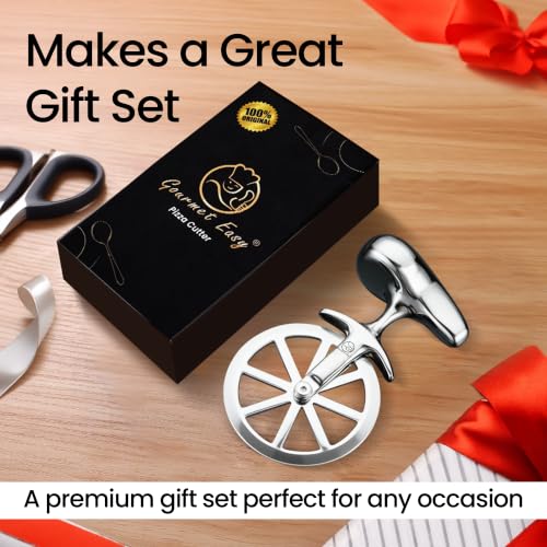 Gourmet Easy Pizza Cutter Unicycle Wheel Nonslip Easy Glide Stainless Steel