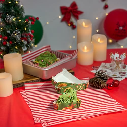 Restaurantware 6.8 oz Paper Baking Cups, Christmas, Greaseproof, 200 Count - color: Christmas