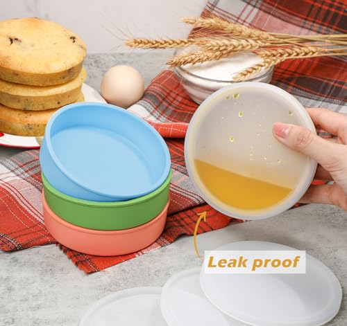 Webake 4 Inch Silicone Air Fryer Egg Molds with Lids, 4 oz Creme Brulee Dishes Shallow Ramekins, Food Storage, Microwave Egg Poacher, Set of 4 - size: 4 Inch