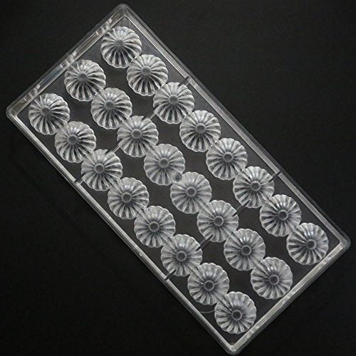 Polycarbonate Chocolate Mold DIY Candy Mould Clear Hard Plastic Bakeware Pastry Tools Flower (S2-19369) - color: 13