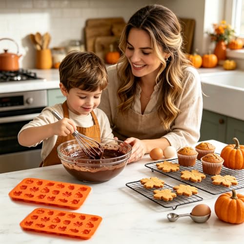 3Pack Fall Silicone Molds 18 Cavity Orange Thanksgiving