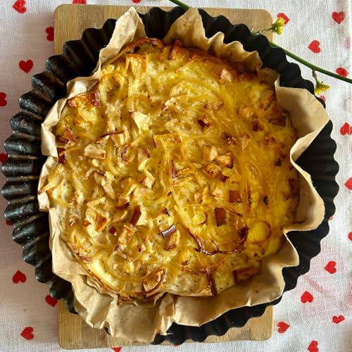 2 Pack 11 Inch Nonstick Tart Pan, Quiche Pan, Carbon Steel Deep-dish Pie Pan with Removable Loose Bottom - size: 11" x 2.2"