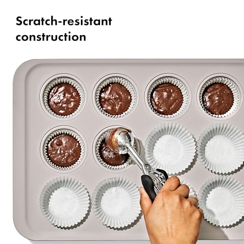 OXO Good Grips Non-Stick Pro Ceramic Coated Metal Bakeware, 12 Cup Muffin - color: Storm Blue, size: Muffin Pan
