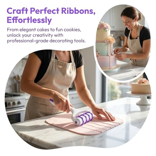25pcs Fondant Ribbon Cutter, Food grade plastic Cookie Stamp Mould Cake Cupcake Fondant Decorating Tool