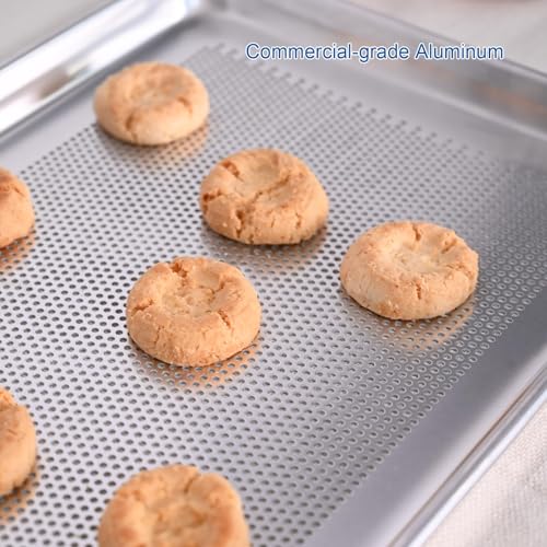 HARDURA Aluminum Perforated Baking Sheet Pan 18"L X 13"W X 1"H, 12Packs - size: 18" x 13", style: 12PACK Perforated