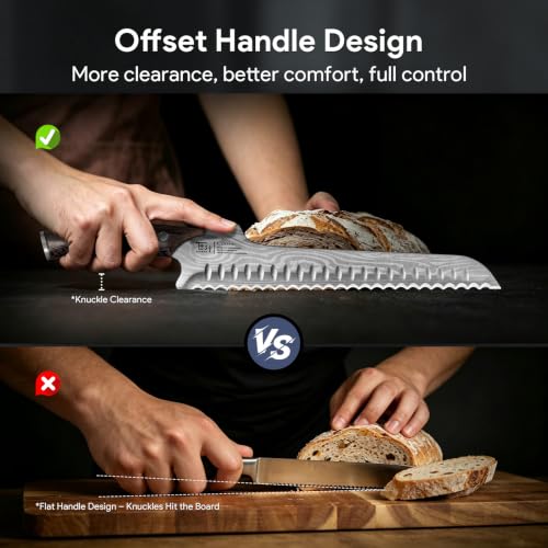 SYOKAMI Acacia Wood Bread Slicer with Bread Knife, Bread Board Bread Cutter
