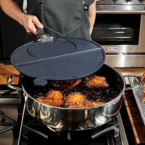 HexClad Folding Grease Splatter Screen for Frying, Up to 12" Pans