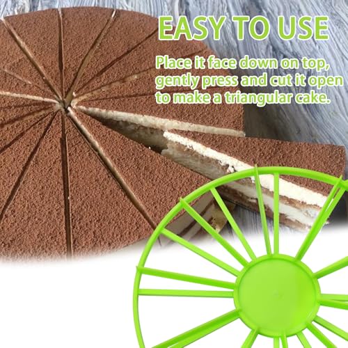 Cake Portion Marker, 14 or 16 Slices, Works for Cakes Up To 16-Inches Diameter, White (Green)