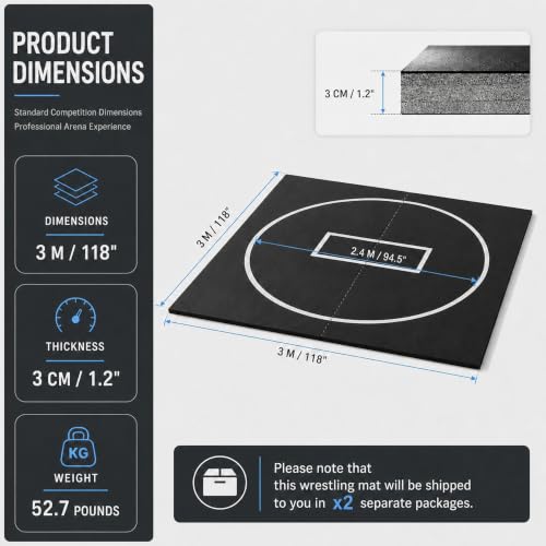 Rollable Wrestling Mat, 1.2" XPE Foam Mats for BJJ Jiu Jitsu & Judo - color: Black, size: 10'x10'