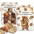 Funny Squirrel Baking Gifts Beeswax Bread Bags 2 Pack XL 13x17in - color: Funny Squirrel