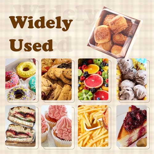 BUIYLV 50 Pack Charcuterie Boxes with Clear Lids, 4 Inches Brown Dessert Boxes To Go Disposable Mini Charcuterie Boxes for Cookie, Sandwich, Strawberry, Cupcake, Macaron, Cake Slice - color: Brown