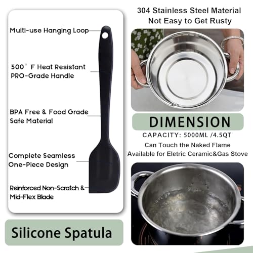 Marsheepy 3.1QT Double Boiler Melting Pot with 4.5QT Stainless Steel Pot - size: 3500ML