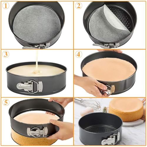 3PCS Round Springform Pan, Round Cake Pan, Springform Pan