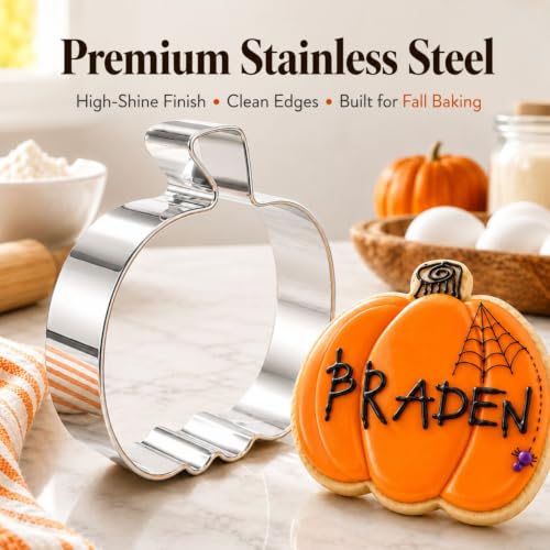 Large 4-Inch Halloween Cookie Cutters, 3-Piece Stainless Steel Set - style: Halloween