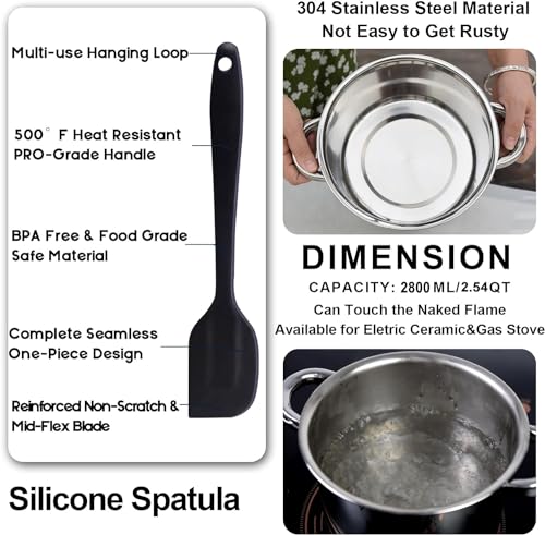 Marsheepy1.8QT Double Boiler Melting Pot with 2.54QT Stainless Steel Pot - size: 2000ML