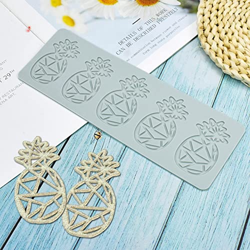 TUKE 3D Hollow Lace Fondant Molds Fruits Leaf Shape Lace Mat Party Cake Decoration Tool Cupcake Mat Silicone Molds for Polymer Clay Chocolate Baking Gummy Mould (Pineapple_10.16x3.4x0.08inch_K) - size: Pineapple_10.16x3.4x0.08inch_K