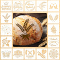16 PCS Sourdough Bread Stencils for Baking 5.9 X 5.9 Inch Artisan Baking Tool Set Reusable Templates for Cookie, Cake and Pie Decorating 16 Styles