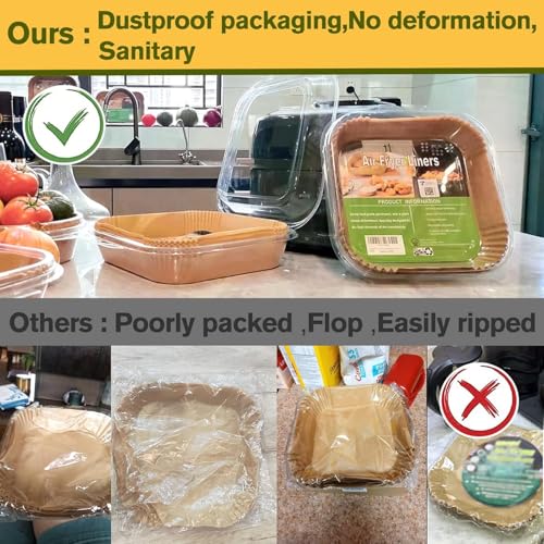 Air Fryer Liners Disposable 4QT/5QT for Chefman Air Fryer - size: 7.5 inch Square