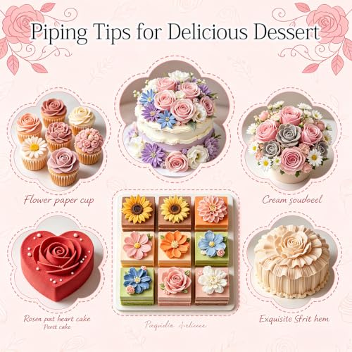 5 Pcs Piping Tips Set, Piping Nozzles Cake Decorating Supplies