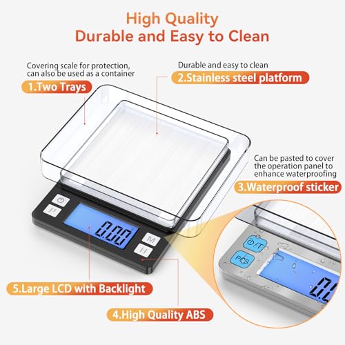 BOMATA 0.01g Small Digital Gram Scale, Upgraded 1kg Jewelry Scale - size: 0.01g/1kg Black (Rechargeable)