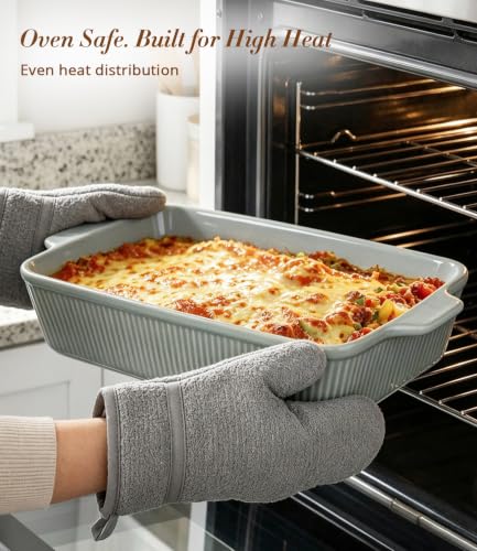 TheTerra Casserole Dishes for Oven, Ceramic Baking Dish Set of 3 - color: Desert Sage