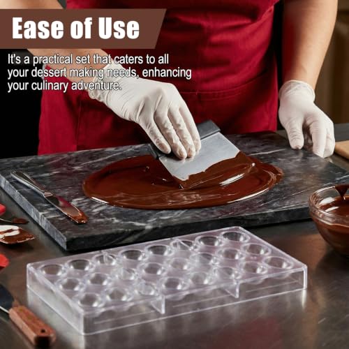 2 Pcs Polycarbonate Chocolate Molds with a Chocolate Scraper,Truffle Mould