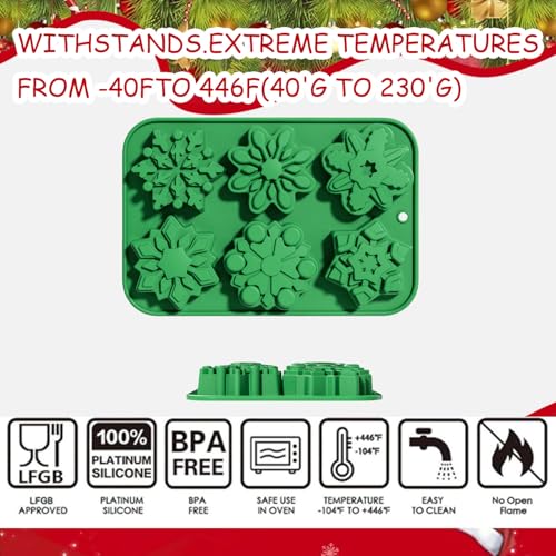 1 Pcs Snowflakes Shape Chocolate Molds Christmas Silicone Molds - color: Styl 4