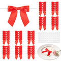 50Pcs Mini Red Bow 2.75 Inch Twist Tie Bows for Wrapping - color: Red