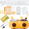 Umigy Electric Melting Chocolate Pot Gift Set Mini Fondue, Yellow - color: Yellow