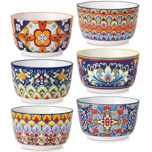 vancasso 8 Oz Ramekins Oven Safe Set of 6, Ceramic Baking Souffle Dishes - size: 8 Oz