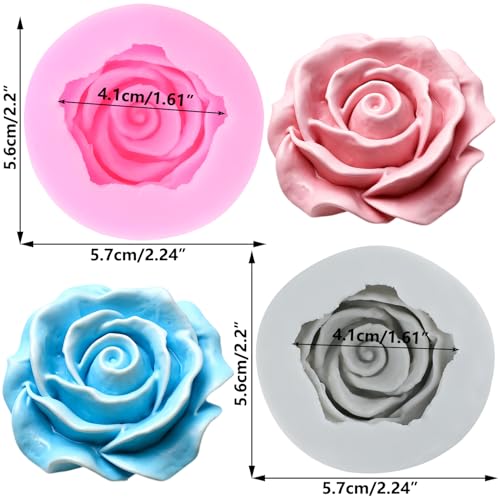 Bloom Rose Flower Fondant Molds Rose Flower Silicone Mold Set Of 2 - color: Style P