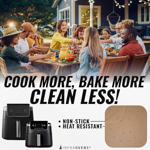 Parchment Paper Sheets for Ninja Air Fryer Pro XL 6-in-1 6.5 qt, Extra Large Square Liners for Air Fryer, Natural Unbleached Pre Cut Square Paper Liners for Airfryers, Toaster Ovens, and Oven Trays - size: Square/8.7x8.7/Unbleached