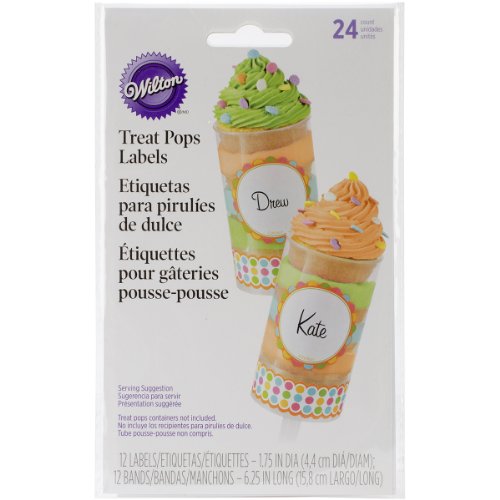 Wilton Treat Pop Labels, Multicolor, 24-Count - color: White