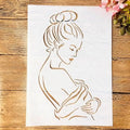 TIAMECH A4 Reusable Woman Profile View Stencil for Painting - style: Woman Profile View