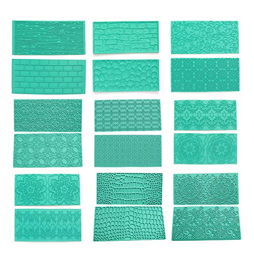 Plastic Embossed Icing Moulds Kits, Set of 12+6