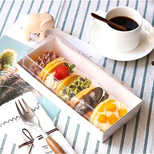 Ocmoiy Charcuterie Boxes with Clear Lids, 7.5x3.3 Inches, 50 Pack, White - color: White