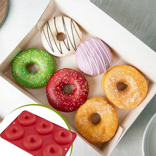 Food-Grade 6-Pack Donut Silicone Cake Mold, High-Temperature Resistant And Easy To Demold Silicone Donut Mold, Baking Tool